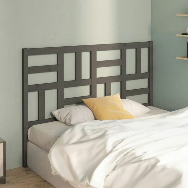 Berkfield Bed Headboard Grey 126x4x104 cm Solid Wood Pine