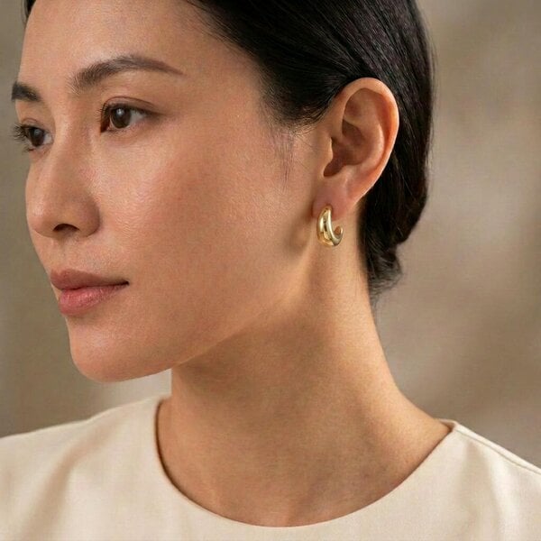 Cachet London Itala Gold Hoop Earrings