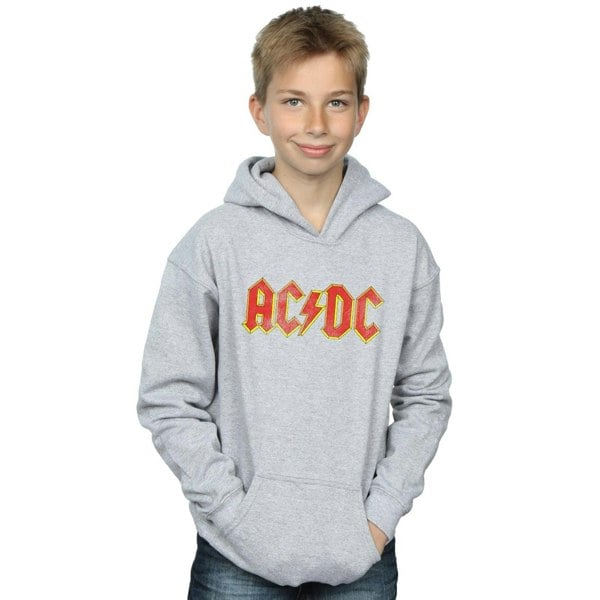 AC/DC Boys Distressed Logo Hoodie - Sports Grey