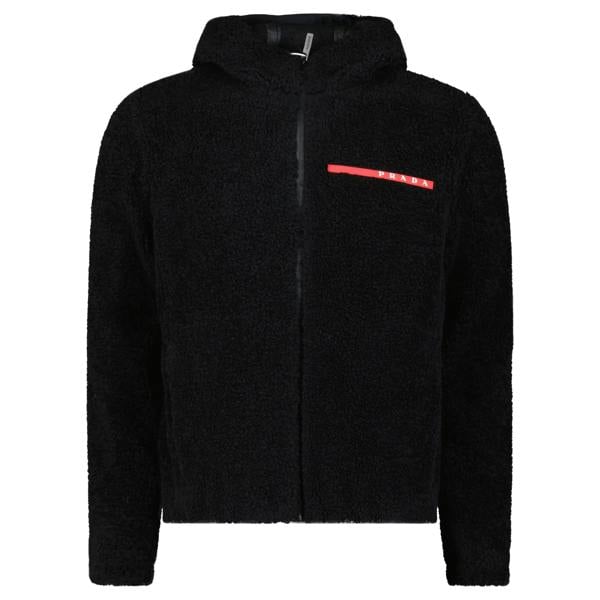 Prada Linea Rossa Wool Blend Fleece Jacket Black - chancefashionco