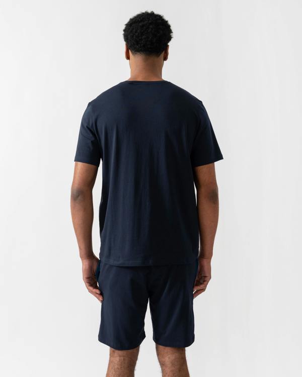 BOSS Orange Mix&Match Mens Stretch-Cotton Loungewear T-Shirt with Embroidered Logo - Dark Blue 404