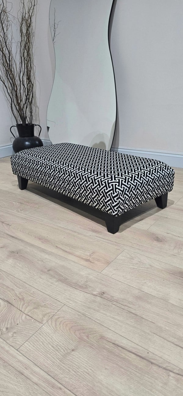 Eden embossed premium pattern Footstool window bay seat pouffe coffee table - ISTOOLS