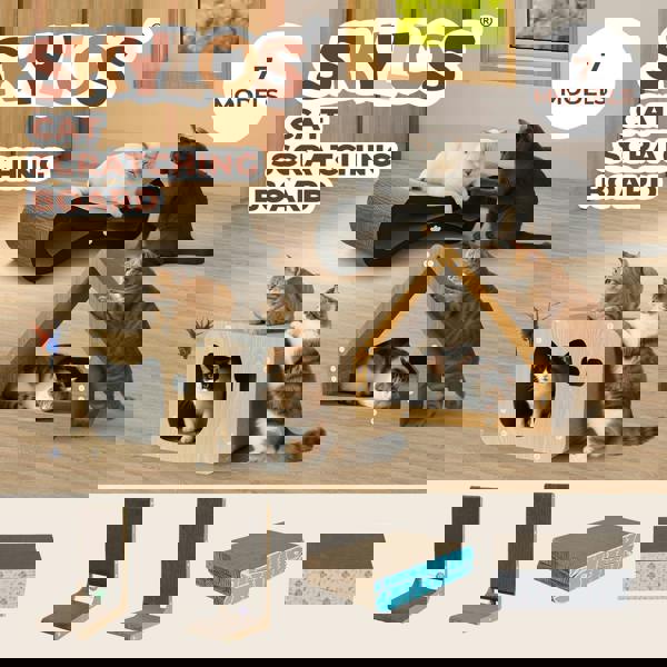 Skylos Cat Scratching Board Durable Recyclable Cardboard Scratcher Lounge Bed