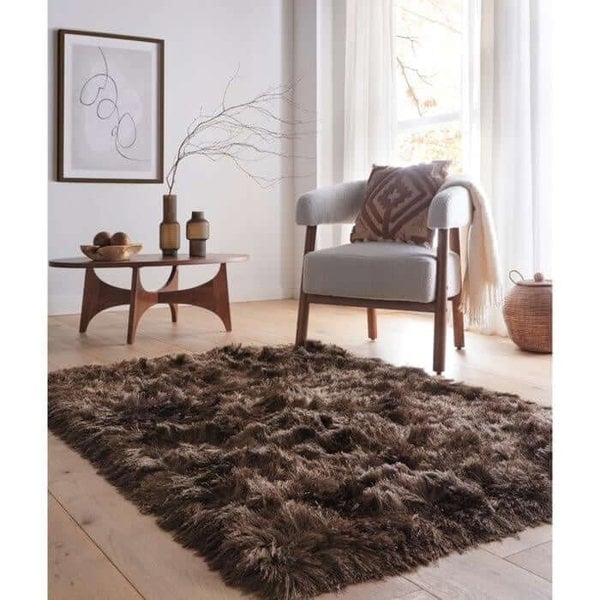 The Rugs Glamour Deluxe Shaggy Rug |Luxurious Shimmer Effect