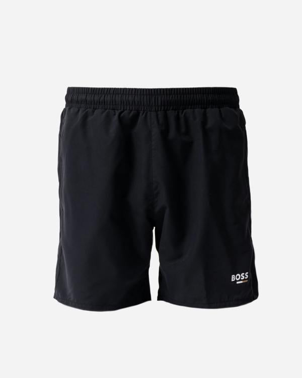 front of BOSS Orange Swordfish Mens Swimming Shorts in Black 005