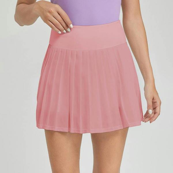 Anniou UPF 50+ Quick-Dry Pleated Tennis Skirt - pink