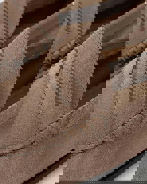 BOSS Orange Tevan Mens Suede Moccasin Shoes - Medium Beige 260