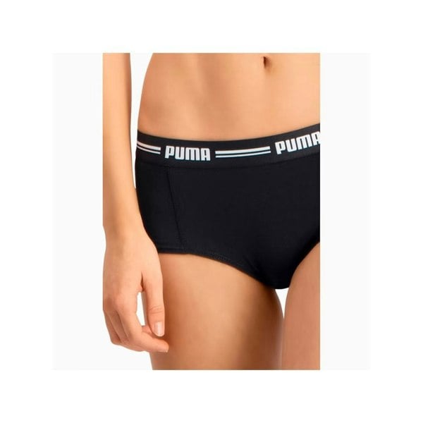 Puma 2-Pack Striped Logo Mid-Rise Mini Shorts, Black