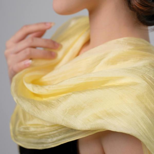 Golden Yellow Silk Scarf – Hand-Dyed Mulberry Silk, Eid & Festival Wrap
