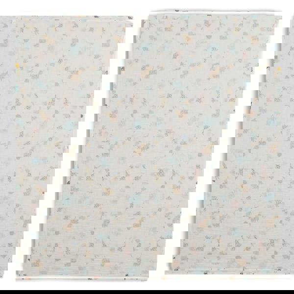 Mini Cuddles Baby Unisex 2pk Solid & Animal Printed Muslins, Multicolour