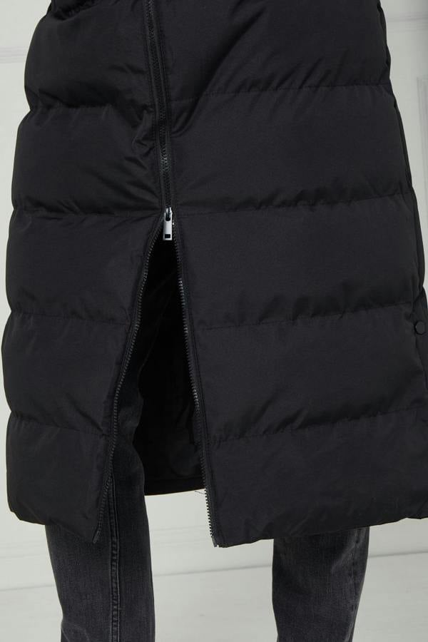 Elaina Fashion Men’s Longline Heavy Puffer Coat – Black