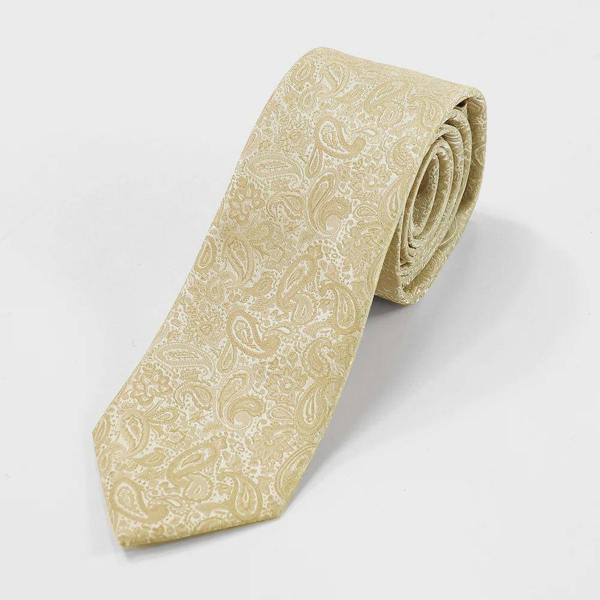 Sophos Tie Microfiber Paisley on Hanger - Champagne