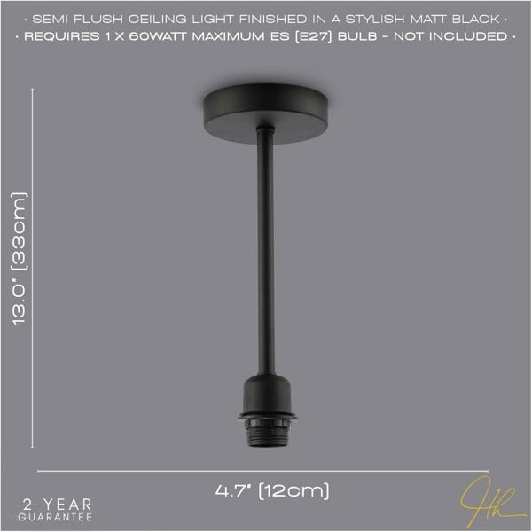 Classic Matte Black Ceiling Light Fixture to Showcase Lamp Shades Image 6