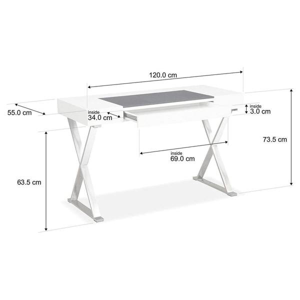 Homeology ADONIS Walnut with Matte Black Legs Ergonomic Home Office Luxury Desk