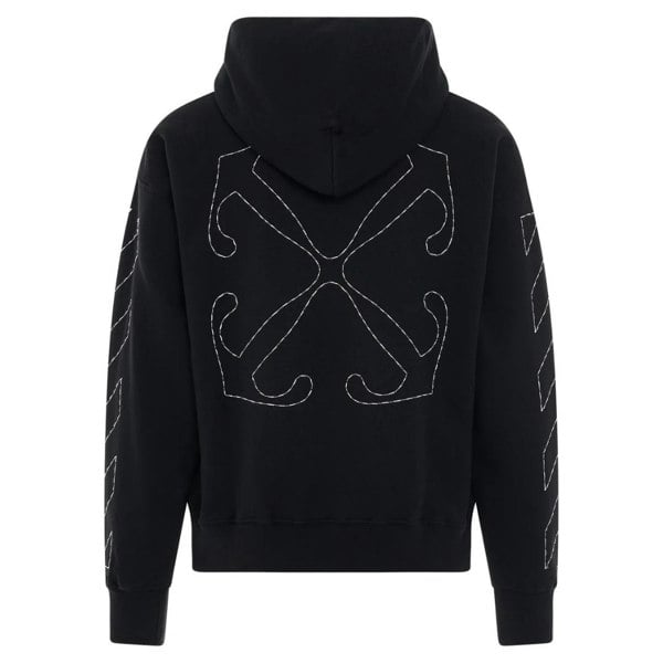 Off-White Off Stitch Diag Design Skate Fit Black Hoodie S