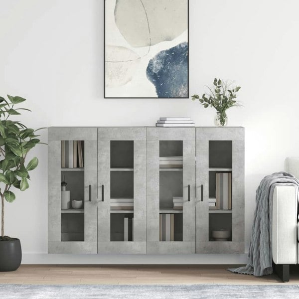 Berkfield Wall Mounted Cabinets 2 pcs Concrete Grey Engineered Wood