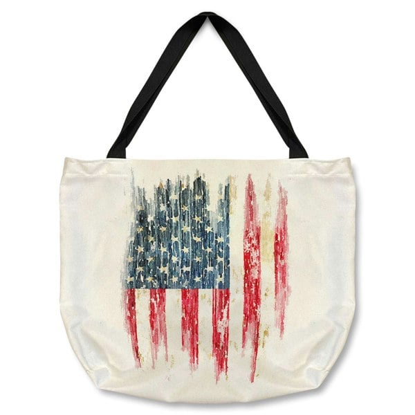 Benjamin Tate Design American Grunge Flag Tote bag