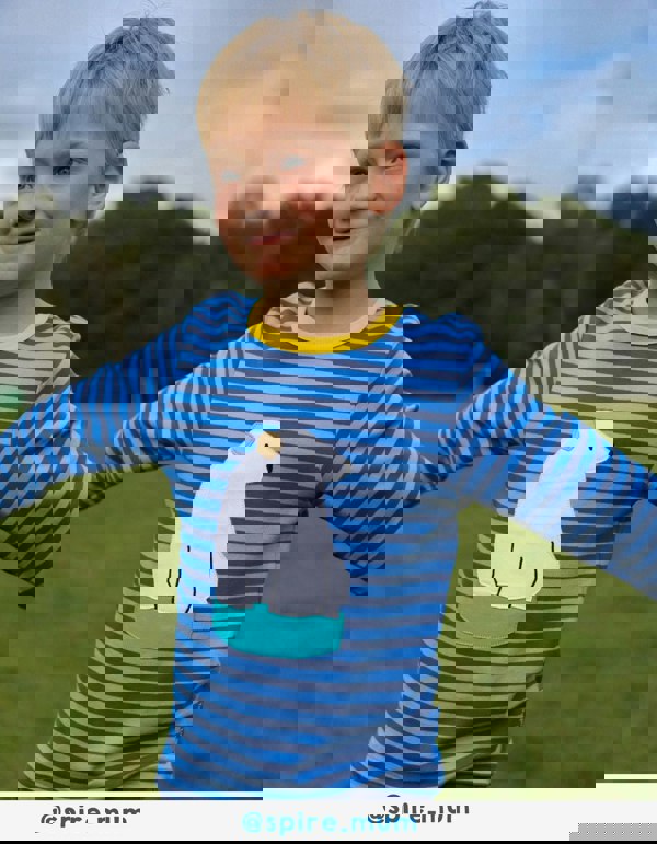 Organic Polar Bear Applique Long - Sleeve T-Shirt - Toby Tiger UK Retail