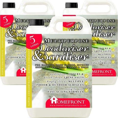Homefront Multipurpose Deodoriser & Sanitiser Removes Germs & Odours on Carpets Hard Floors Artificial Grass & More 15L
