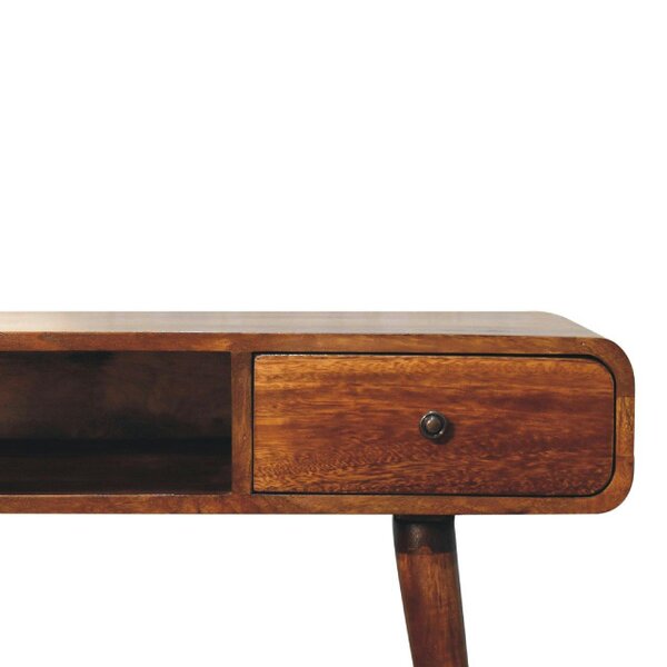 Wyld Haus Ostuni Curved Chestnut Writing Desk