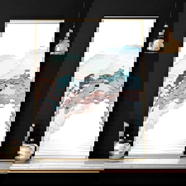 Landscape painting Japan | set of 3 wall art prints for living room