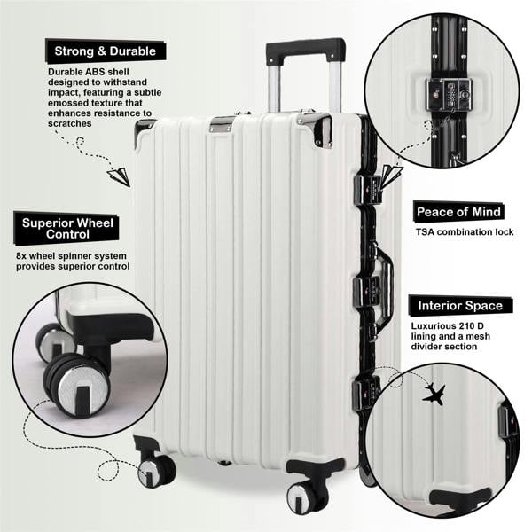 Infinity Luggage Hardshell Suitcase Set Robust 8 Wheel Cabin Luggage Suitcases