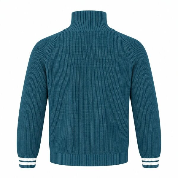 Sergio Tacchini Toledo 1/4 Zip Knitted Jumper Deep Teal/Gardenia