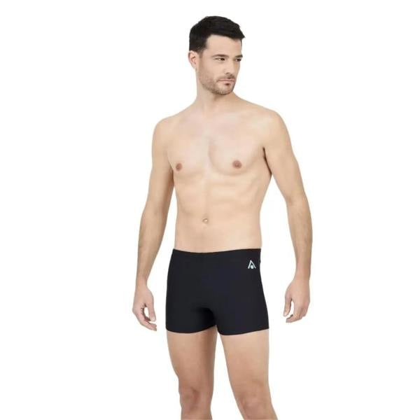 Black Aqua Sphere essentials boxer briefs with white logo and flexible fit