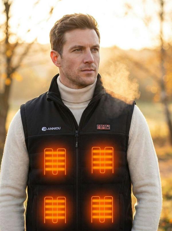 Anniou Men's Fleece Heated Vest