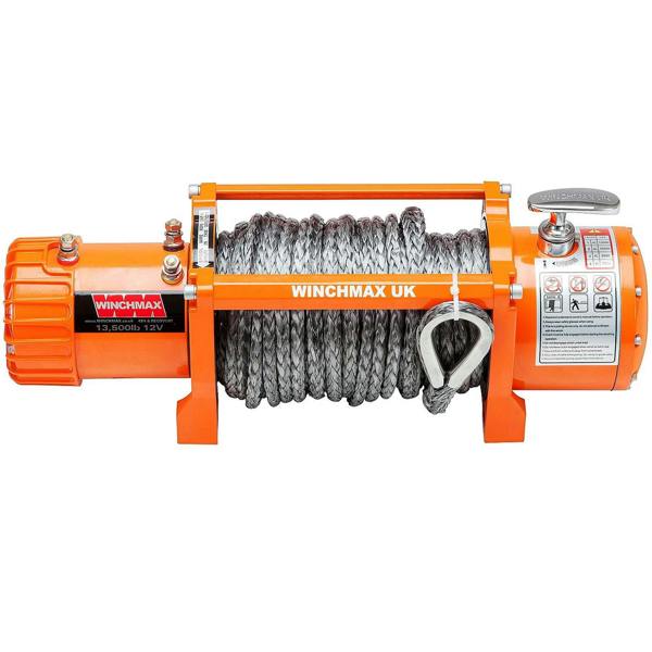 Winchmax 13,500lb (6,123kg) 24V Winch 28m x 11mm Dyneema Rope, Remotes