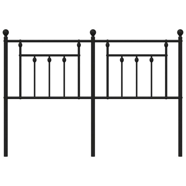 Berkfield Metal Headboard Black 150 cm