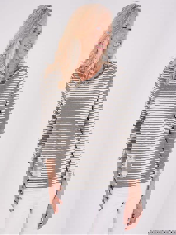 TIGI Stripe And Patch Pocket Top