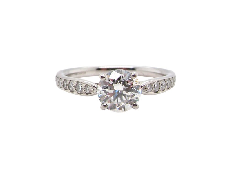 A Tiffany solitaire diamond ring