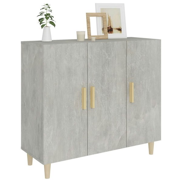 Berkfield Sideboard Concrete Grey 90x34x80 cm Engineered Wood