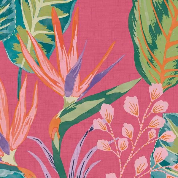Envy Eden Floral Wallpaper - Hot Pink - 10m