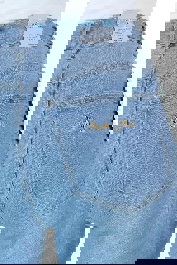 Paulo Due Womens Raw Hem Flared Denim Jeans