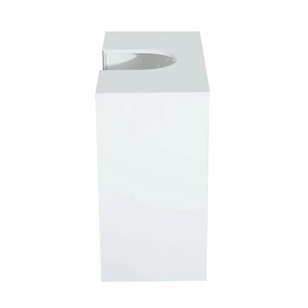 White bathroom under-sink storage cabinet body with sink cutout on top