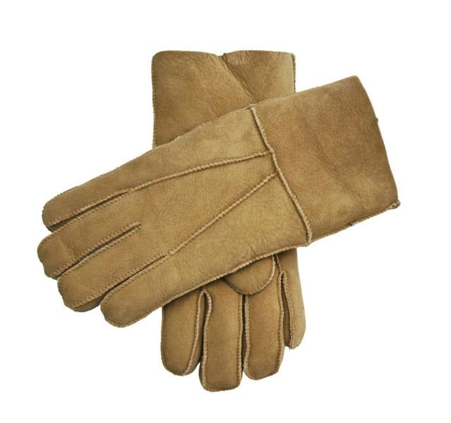 Infinity Leather Unisex Sheepskin Suede Gloves with Roll Up/Down Cuff