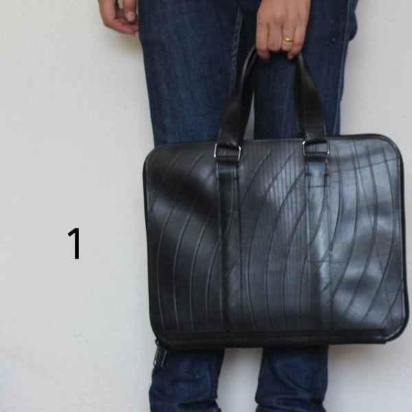 Slimline Inner Tube Padded Vegan Laptop Bag by Paguro Upcycle