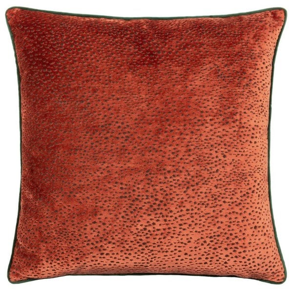 Paoletti Estelle Spotted Cushion Cover - Paprika Red/Teal