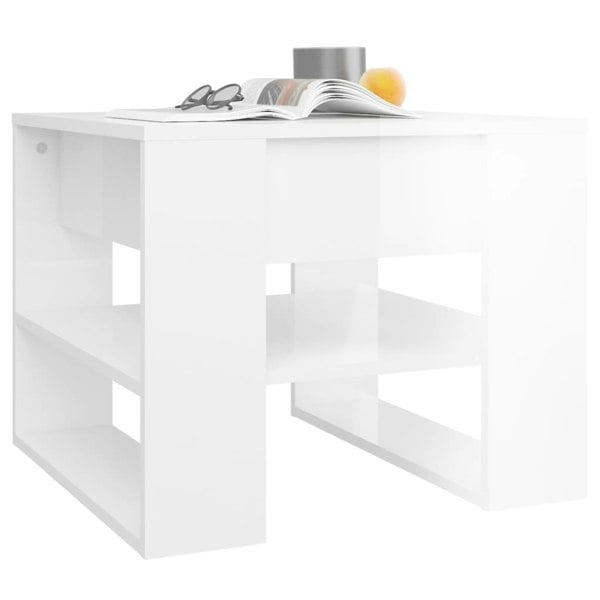 Berkfield Coffee Table High Gloss White 55.5x55x45 cm Engineered Wood