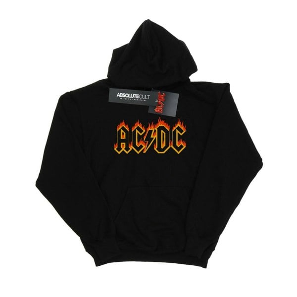 AC/DC Mens Flames Logo Hoodie - Black