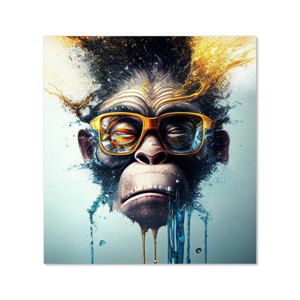 Warren Reed - Designer Monkey With Glasses Splashart Kitchen Splashback