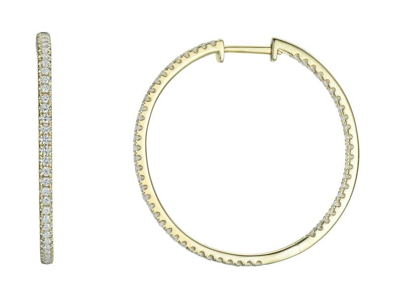 Sarah Layton Diamond Round Hoop Earrings, 1.00ct - 9ct Yellow Gold - C20.0091.9YEA