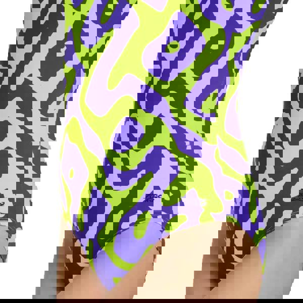 Zoggs Tropical Bliss Thermal Lined Scoopback Swimsuit - Purple/Lime