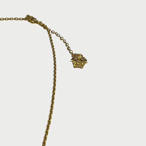 Versace Medusa Head Necklace Black Gold