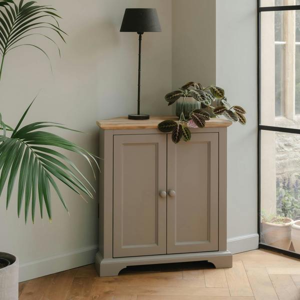 Statement Furniture Florence Corner Sideboard with Cupboard and Shelf. Assembled Storage
