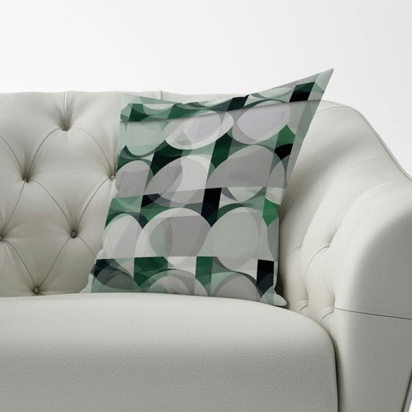 Warren Reed Geometric Grey Green Cushions