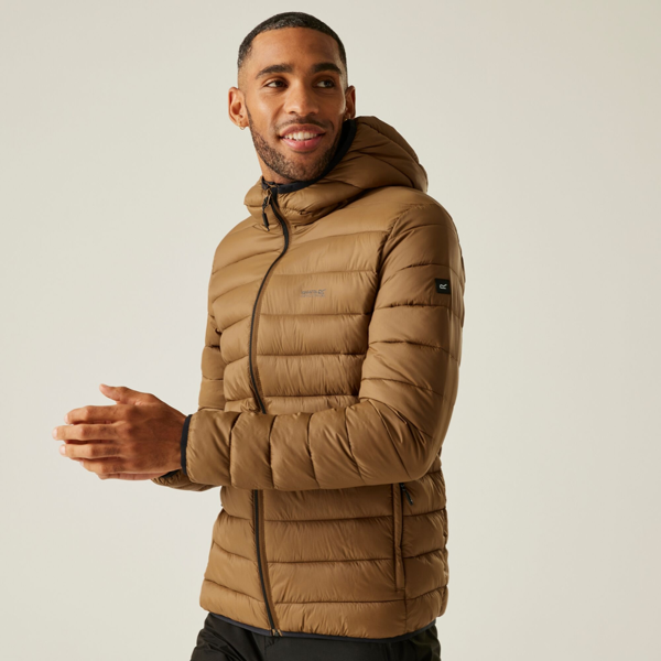 Regatta Mens Marizion Baffled Hooded Padded Jacket - Nut Brown