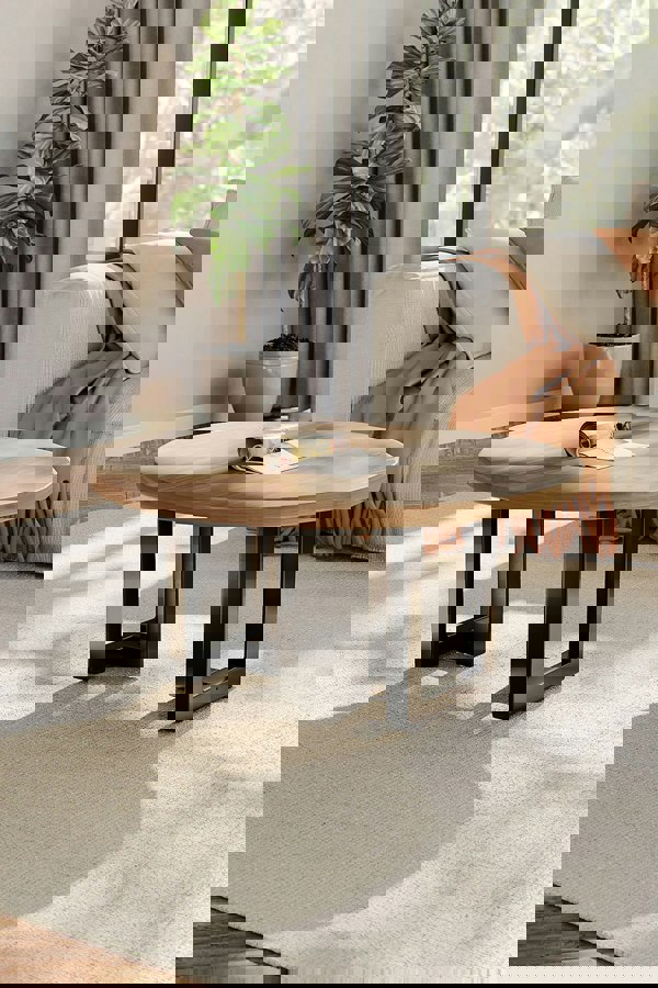 Living and Home 40cm/15.75 inch 2Pcs Anti-Slip Black T-shaped Metal Table Legs Furniture Replacement Legs for Coffee Table, Bench